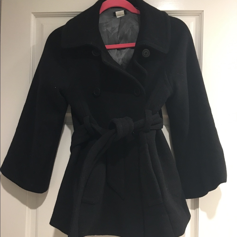 J. Crew black small 2 pea coat jacket